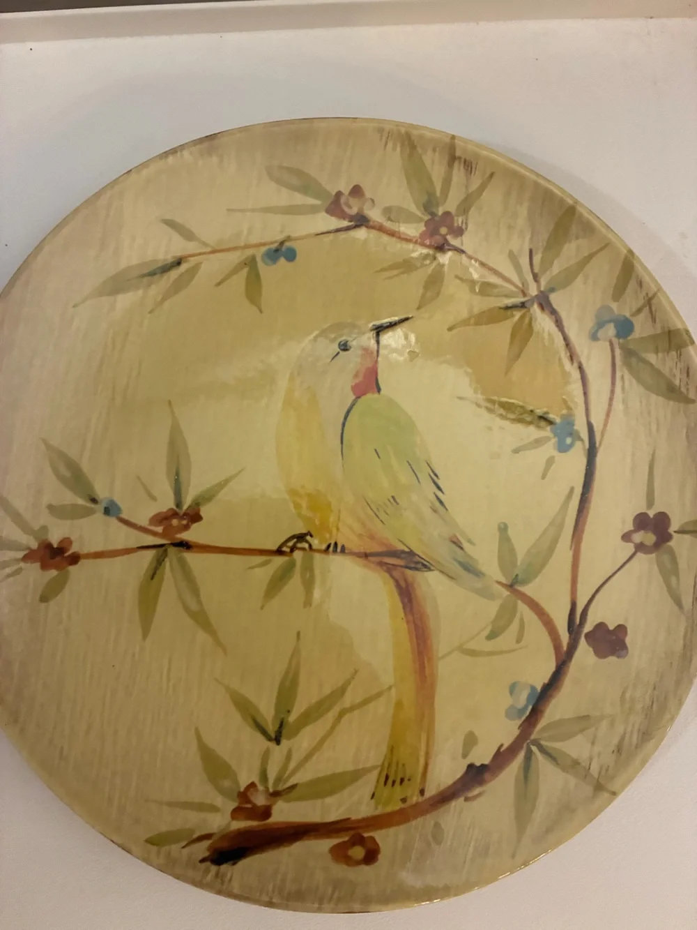 Set of 3 Vintage Pier 1 Imports Song Birds Salad Plates Hand Painted Italy